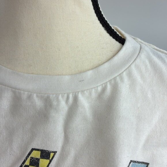 AC/DC Graphic Band T-Shirt Womens Size S White Lightning Bolt Print Perryscope - Picture 3 of 6